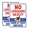 JIAMING No Lifeguard On Duty Signs,2 Pack 14x10 Inch Swim