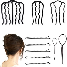 Yuaii Winding Comb, Hair Comb, Hair Clip, Firm, Hair Arrangement, Goods, Inner Hair Access, U-Pin E-Stick Plus Short, Kururinpa Stick, Wedding, School Entrance Ceremony, Graduation Ceremony,