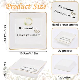 Ceramic Ring Dish Jewelry Tray – Gift for Mom, Sister, or Friends, Birthday Jewelry Dish Gift (mom)