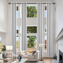 KNEOQIT Extra Long Blackout Curtains, Custom Made,132 144 156 168 192 204 240inch Length Thermal Insulated Room Darkening Grommet High Ceiling Curtains(1 Panel, White, 52"x156")