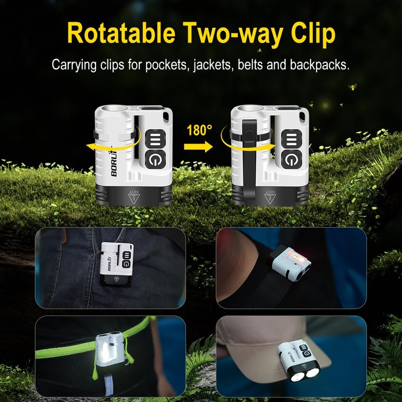 BORUIT U6 Small Flashlights Powerful, Super Bright Mini EDC Flashlight