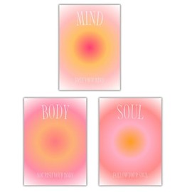 Summit Designs Mind Body Soul Wall Art - Wellness Meditation Prints 11x14 Unframed Yoga Studio Decor Spiritual Quotes Self Care Mindfulness Spa Bathroom Art Set