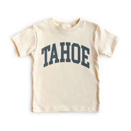 Lake Tahoe Kids Shirt - Trendy Vintage Aesthetic Varsity Family Vacation Matching Shirts - Travel Destination Gift For Boys & Girls - Natural Boho Adult, Toddler, Youth Tee