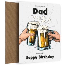 Dad Birthday Card for Him - Say Happy Birthday on his 20th 21st 25th 30th 40th 50th Birthday - Any Age Fun Bday Card from a Son or Daughter on his Birthday