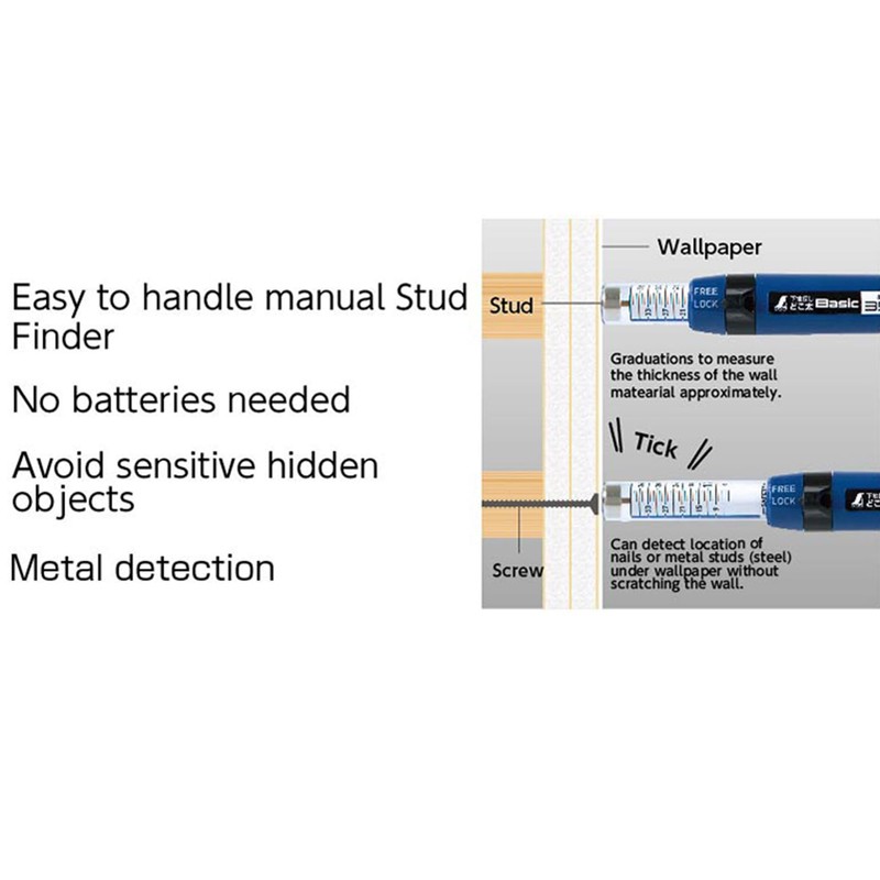 Magnetic Stud Finder - With 1.38 in (35mm) Needle
