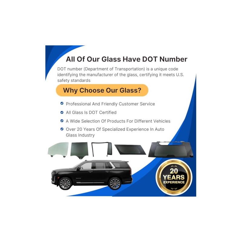 Stationary Passenger Right Side Rear Hinged Body Side Door Window