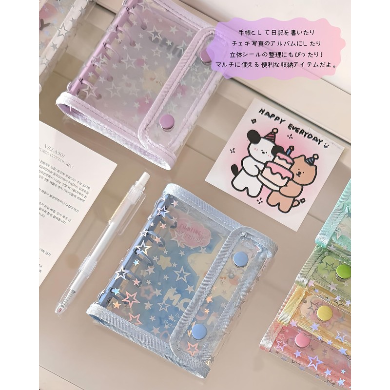 Tsukitoy Sticker Pad, Girls, Removable, Cute, M5 Sticker Pad, Clear