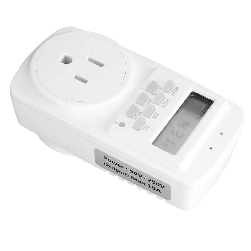 15A Programmable Outlet Timer Socket Automatic Power Off for Home