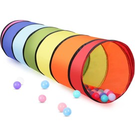 LATERN 180CM Kids Play Tunnel Tent, 46CM Round Opening Baby Tunnel Colorful Pop Up Crawl Tunnel Collapsible Tent Gift for Boy Girl Pets Play Indoor Outdoor Backyard Game