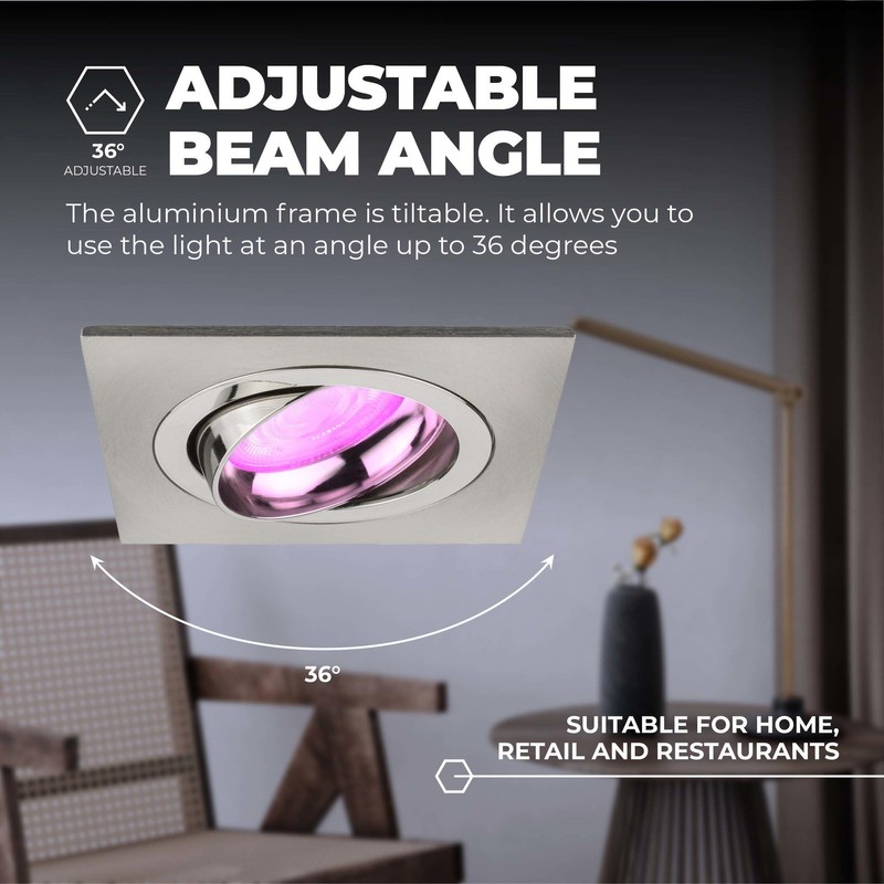 Ledvion Smart Seville LED Recessed Spotlight, Stainless Steel, Slim WiFi,