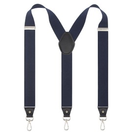 Timiot Mens Suspender with Swivel Hooks Adjustable Braces Y Shaped Elastic Comfortable Braces Strap (Navy)