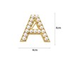 Elegant Gold Plated Simulated Pearl Initial Letter Brooch Pins for