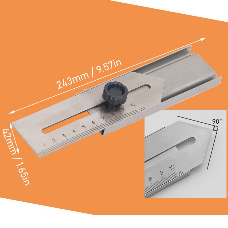 Sliding Line Ruler 0 To 100mm Stainless Steel Clear Scale