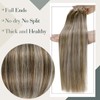 LaaVoo Micro Loop Hair Extensions Balayage Light Brown With Platinum
