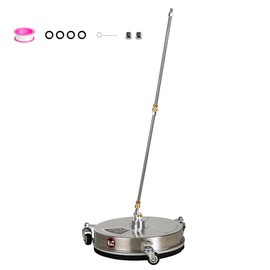 ANGLEWIDE 15" Pressure Washer Surface Cleaner w/ 3 Wheels 4000 PSI +2 Extension Wands