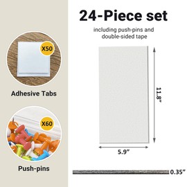 Large Cork Board for Walls | 24 Pack | 47"x35" Felt Cork Board Alternative, Bulletin Board Tiles for Office Wall Decor, Push Pin Board Wall Home Office Organizer Felt Tiles Color (White)