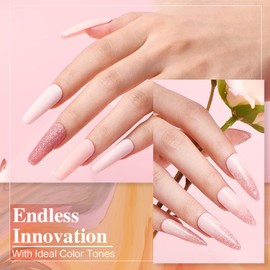 finger secret Nail Powder Dip Kit,8Colors Dip Powder Kit,Dipping Powder Nail 10g/0.35fl.oz,4Pcs Dip Powder Liquid Set with Manicure Tools,Powder Nail Dipping Kit for Beginners DIY Nail Art Manicure