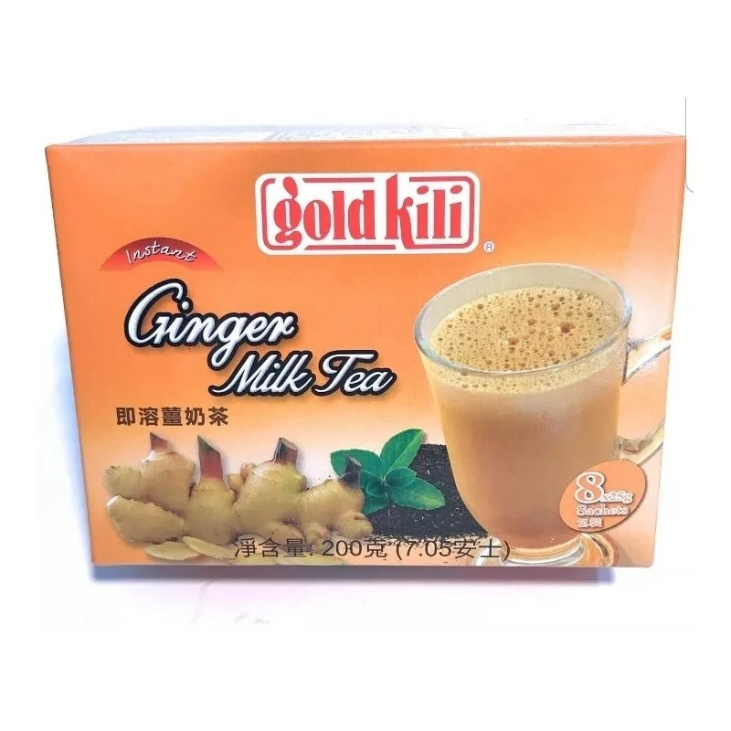Gold Kili Natural Instant Ginger milk Tea Drink, 8 Sachets