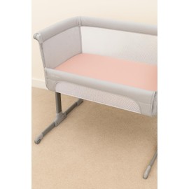 Callowesse Organic Cotton Fitted Side Sleeper Crib Sheets, Pack of 2, Universal Fit: 86cm x 56cm, Machine Washable, Soft Pink