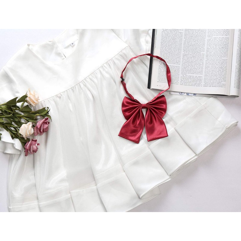 Allegra K Women's Pre-Tied Bowknot Solid Color Uniform Cosplay Adjustable