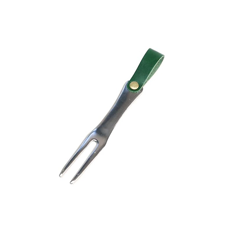 Green Fork with Genuine Leather Belt (Green), Golf Fork, Stainless
