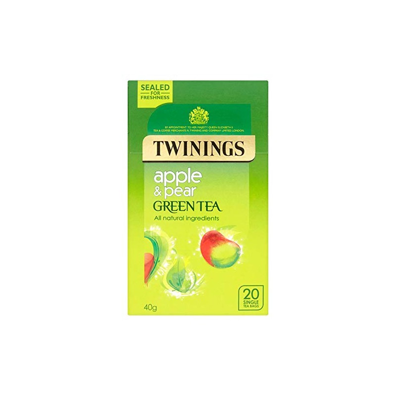 Twinings Apple & Pear Green Tea 20 Single Tea Bags,