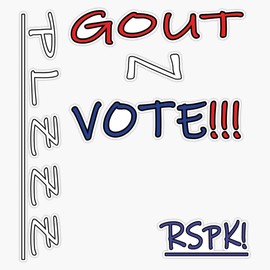 Plzz Gout (Go Out) and Vote! Rspk! Respect Your Democratic Rights in Elections Sticker Bumper Sticker Vinyl Decal 5"