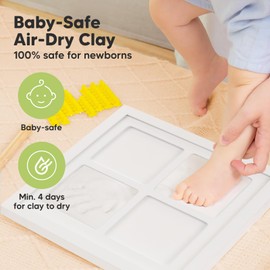 Baby Hand and Footprint Kit - Baby Footprint Kit, Baby Hand & Footprint Makers, Newborn Baby Handprint Footprint Keepsake Frame, Baby Registry Search, Baby Girl Gifts, Baby Boy Gifts (Alpine White)