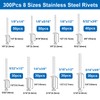 smseace 600Pcs Stainless Steel Pop Rivets with Washer Assortment Kit