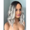The Extension Room Platinum Silver Wavy Wig, Shoulder Length 14