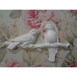 Bella Rosa Appliques New! Shabby Chic Birds On A Branch Center Furniture Applique Architectural Onlay