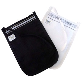 Set of 2 Keses - Black & White Hamam Hammam Spa Exfoliator Kessa Shower Glove Mitt