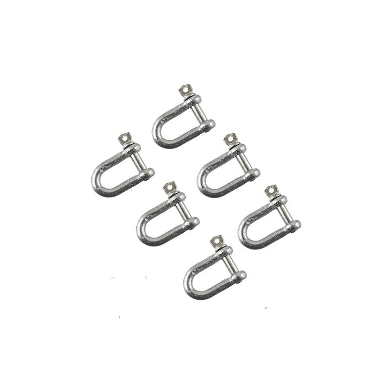 6mm Galvanised Dee Shackle Pack of 6 Shackle Chandlery DK01