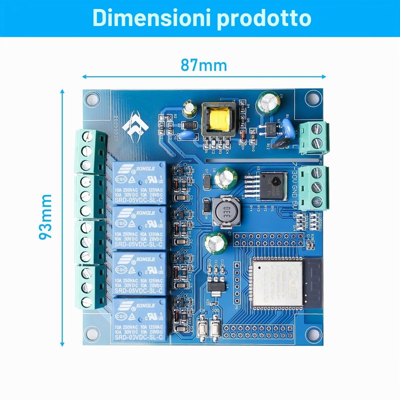 ESP Modulo relè a 4 canali con ESP-32 WiFi Bluetooth,