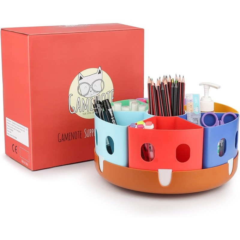 GAMENOTE Rotating Art Supplies Organizer - Lazy Susan Office School