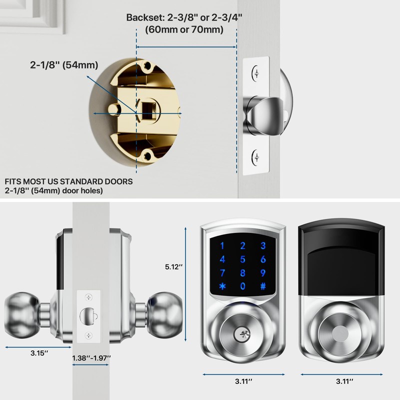 Hidalife Keyless Entry Door Lock with Code, Keypad Door Lock