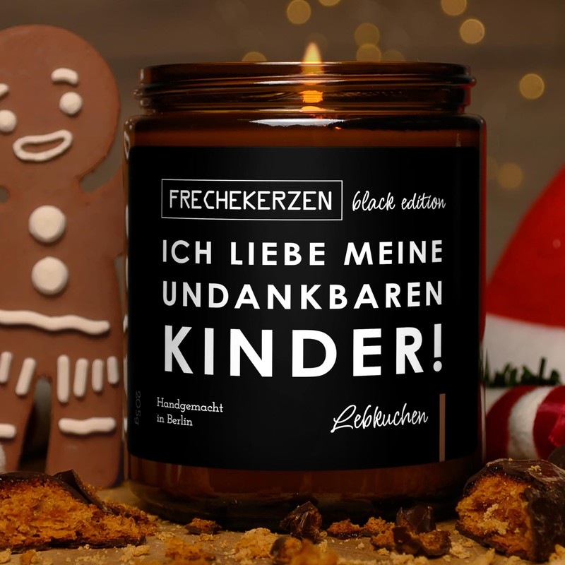 Lustige Duftkerze mit Spruch für Mama & Papa | Handgemacht