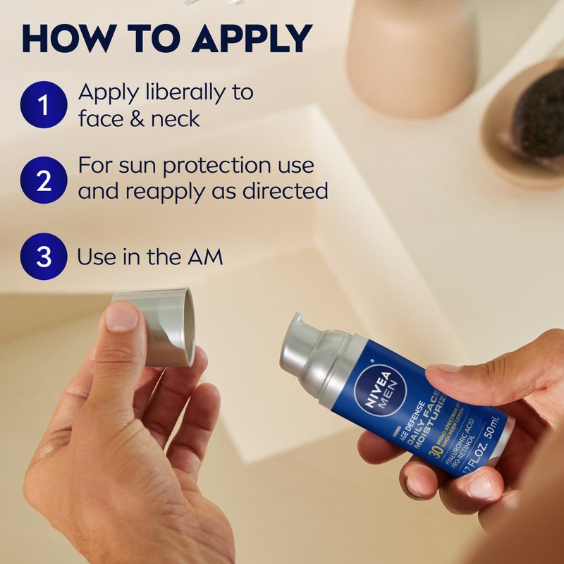 NIVEA MEN Age Defense Daily Face Moisturizer with Broad Spectrum