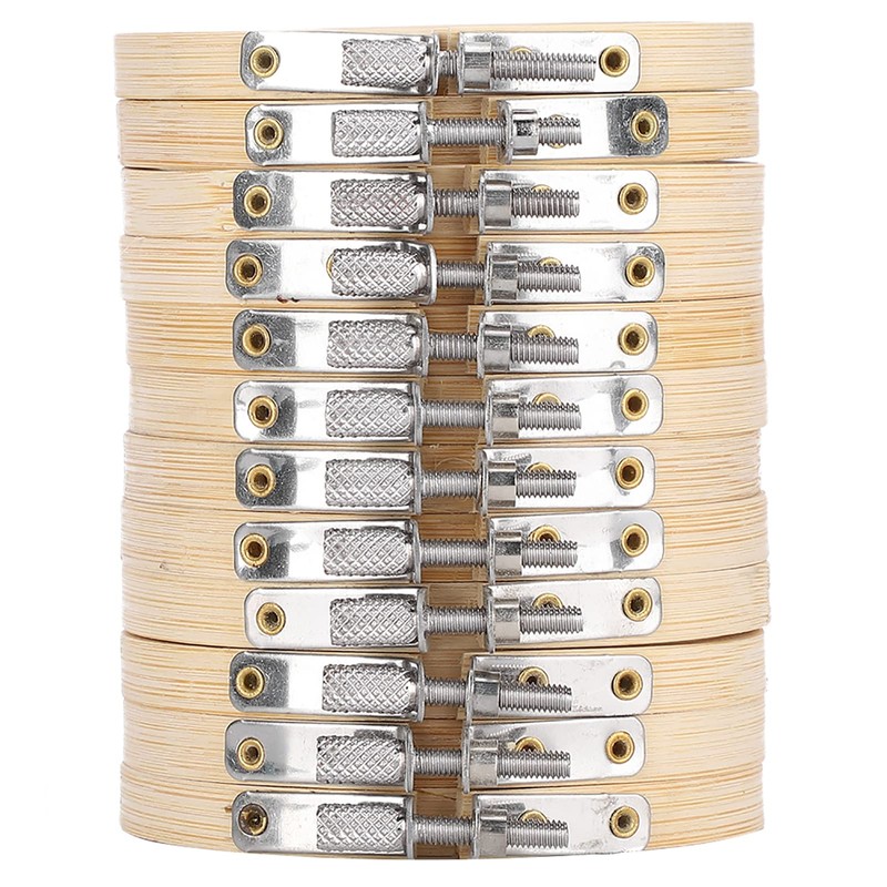 Pack of 12 3.5 inch bamboo, wooden embroidery hoops, round,