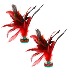 Wuyituart 2 Pcs Jianzi Shuttlecock Red Feather Shuttlecock for Indoor and Outdoor Sports