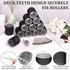 Big Self-Grip Hair Curlers Rollers with Stainless Steel Duckbill Clips