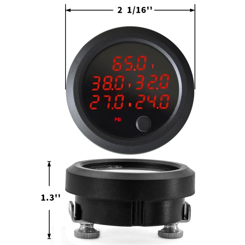 ZHSYMX New Upgrade 12V/24V Five Pressure Air Pressure Gauge 2Inch(52mm)