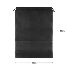 Naisfei 12-Pack Black Non-Woven Shoe Bags,Portable Travel Shoe Organizer Bags,Non-Woven Waterproof Shoe Bags, Transparent Shoes Storage Bags Set with Drawstring for Ladies Men(44 * 32CM)