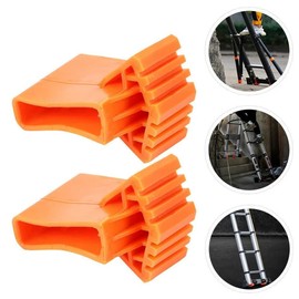 SUIOPPYUW 4pcs Cow Tendon Foot Pads Prevent Accidents Floors Safe Just Cover Directly On Foot of Ladder ABS Orange Foot Covers