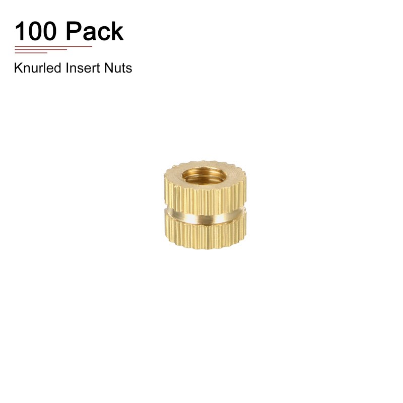 DTGN M4 x 5 x 6.4 mm (IDxLxAD) Knurled Nuts