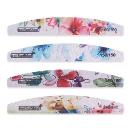 3 Limas De Uñas  Con Patron De Flores Jr