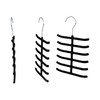 Set of 3 Non-Slip Velvet Tie Hangers, Black - Holds