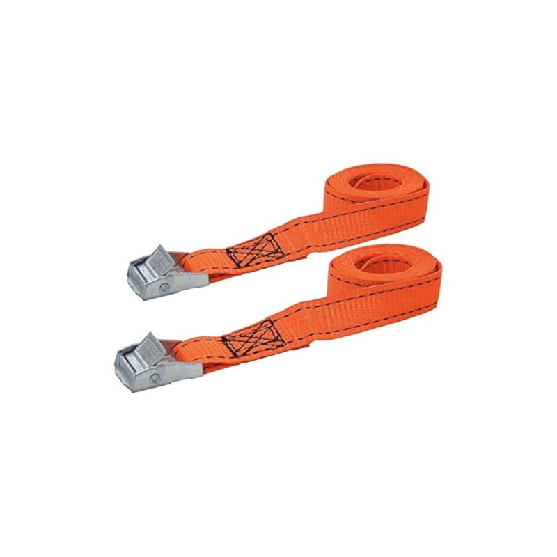 2 Pcs Jumbo 2 m Orange Ratchet Tie Down Strap