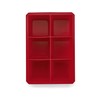 Houdini Large Cube Silicone Tray Ice Mold, 2 pack, RED,