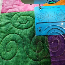 HONEYSEW Free Motion Quilting Template Series 5 with Quilting Frame for Domestic Sewing Machine Ruler (Swirl Template)